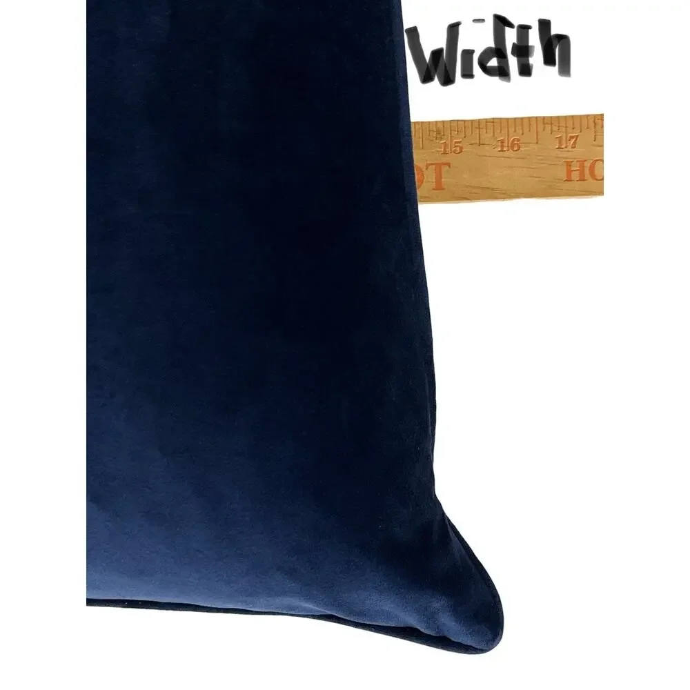 Rodeo Home Luxury Throw Pillow Rectangular Blue Silver Feather Filled 22”x14”
